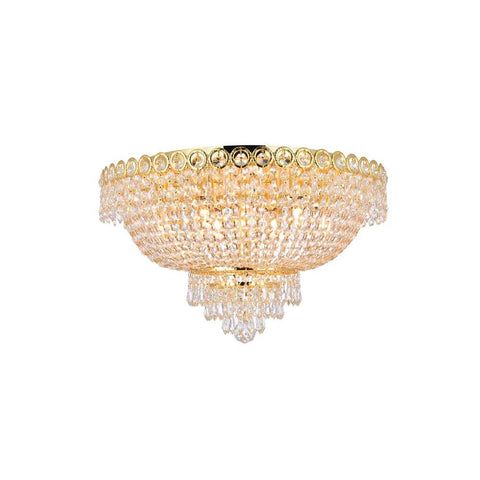 Elegant Lighting Century 9 light Gold Flush Mount Clear Elegant Cut Crystal
