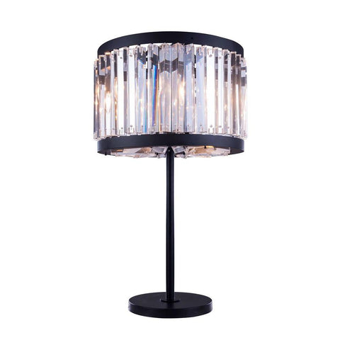 Elegant Lighting Chelsea 4 light Matte Black Table Lamp Clear Royal Cut Crystal