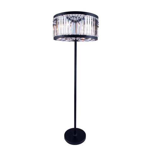 Elegant Lighting Chelsea 6 light Matte Black Floor Lamp Clear Royal Cut Crystal