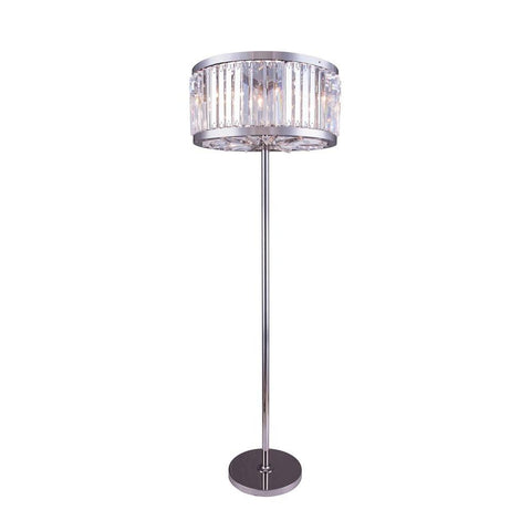 Elegant Lighting Chelsea 6 light Polished nickel Floor Lamp Clear Royal Cut Crystal
