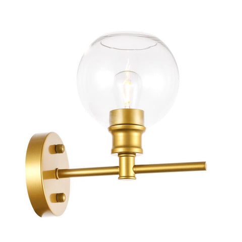 Elegant Lighting Collier 1 light Brass and Clear glass Wall sconce