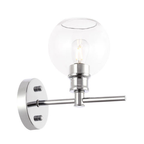 Elegant Lighting Collier 1 light Chrome and Clear glass Wall sconce