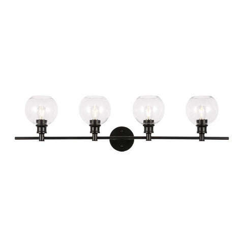 Elegant Lighting Collier 4 light Black and Clear glass Wall sconce
