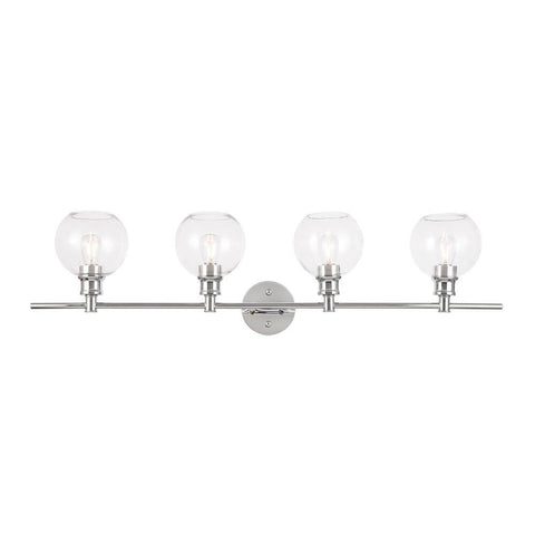Elegant Lighting Collier 4 light Chrome and Clear glass Wall sconce