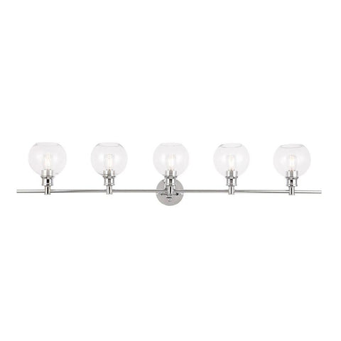 Elegant Lighting Collier 5 light Chrome and Clear glass Wall sconce