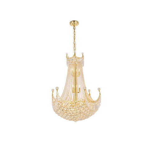 Elegant Lighting Corona 24 light Gold Chandelier Clear Elegant Cut Crystal