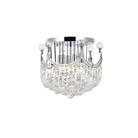 Elegant Lighting Corona 6 light Chrome Flush Mount Clear Spectra Swarovski Crystal