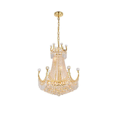 Elegant Lighting Corona 9 light Gold Chandelier Clear Elegant Cut Crystal