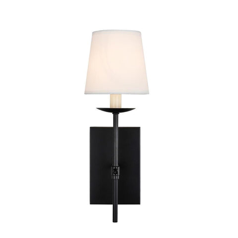 Elegant Lighting Eclipse 1 light Black and White shade wall sconce