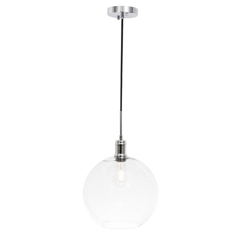 Elegant Lighting Emett 1 light Chrome and Clear glass pendant