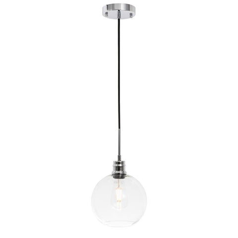 Elegant Lighting Emett 1 light Chrome and Clear glass pendant