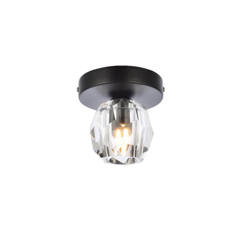 Elegant Lighting Eren 1 light black flush mount