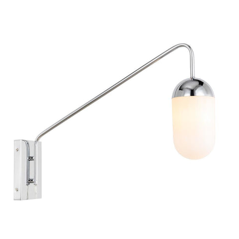 Elegant Lighting Kace 1 light Chrome and frosted white glass wall sconce
