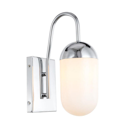 Elegant Lighting Kace 1 light Chrome and frosted white glass wall sconce