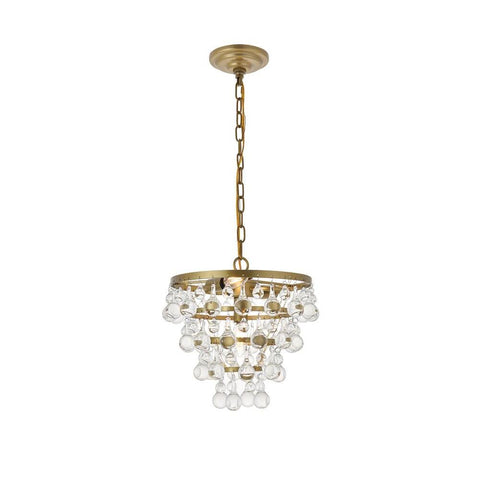 Elegant Lighting Kora 3 light Brass Pendant