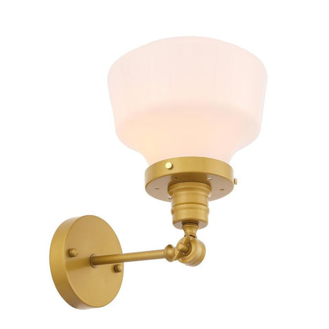 Elegant Lighting Lyle 1 light Brass and frosted white glass wall sconce