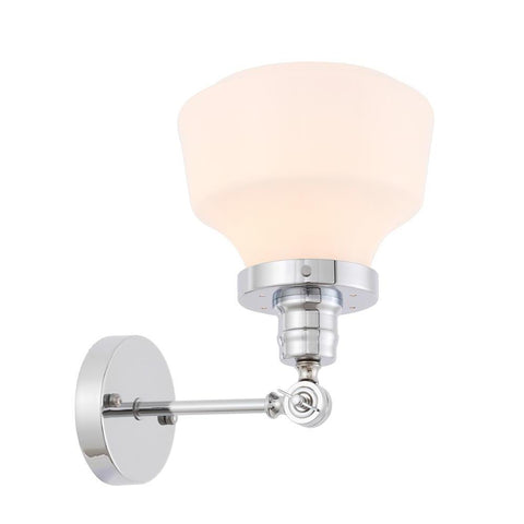 Elegant Lighting Lyle 1 light Chrome and frosted white glass wall sconce