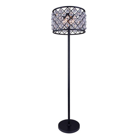Elegant Lighting Madison 4 light Matte Black Floor Lamp Clear Royal Cut Crystal