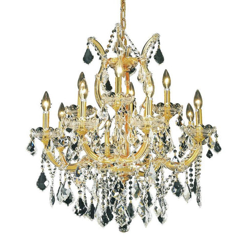 Elegant Lighting Maria Theresa 13 light Gold Chandelier Clear Elegant Cut Crystal