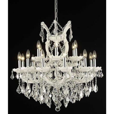 Elegant Lighting Maria Theresa 19 light white Chandelier Clear Elegant Cut Crystal