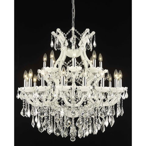 Elegant Lighting Maria Theresa 25 light white Chandelier Clear Elegant Cut Crystal