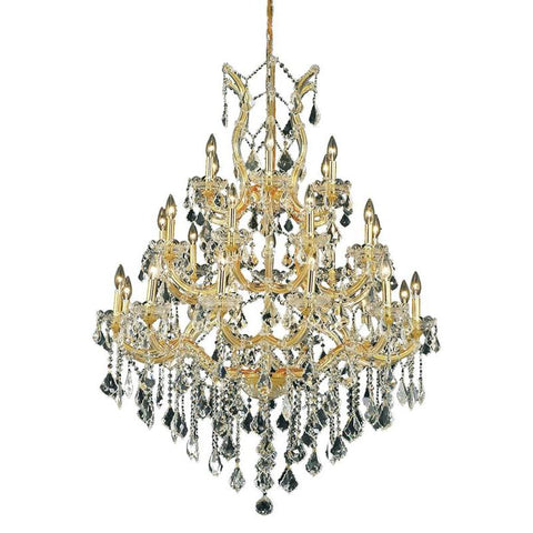 Elegant Lighting Maria Theresa 28 light Gold Chandelier Clear Royal Cut Crystal