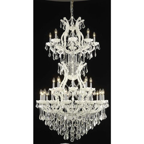 Elegant Lighting Maria Theresa 34 light white Chandelier Clear Elegant Cut Crystal