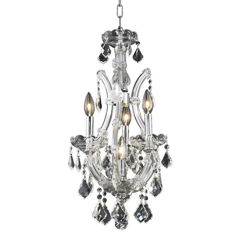 Elegant Lighting Maria Theresa 4 light Chrome Pendant Clear Royal Cut Crystal