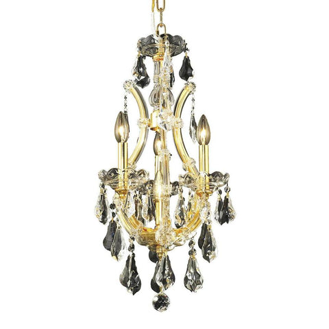 Elegant Lighting Maria Theresa 4 light Gold Chandelier Clear Royal Cut Crystal
