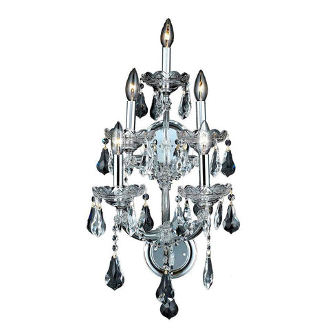 Elegant Lighting Maria Theresa 5 light Chrome Wall Sconce Clear Royal Cut Crystal