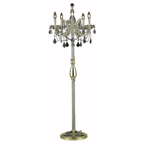 Elegant Lighting Maria Theresa 5 light Gold Floor Lamp Clear Elegant Cut Crystal
