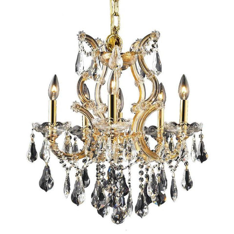 Elegant Lighting Maria Theresa 6 light Gold Chandelier Clear Royal Cut Crystal