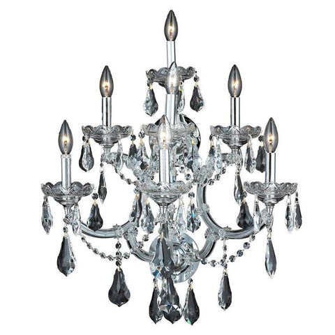 Elegant Lighting Maria Theresa 7 light Chrome Wall Sconce Clear Royal Cut Crystal