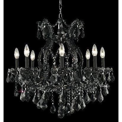 Elegant Lighting Maria Theresa 9 light Black Chandelier Jet (Black) Swarovski Elements Crystal