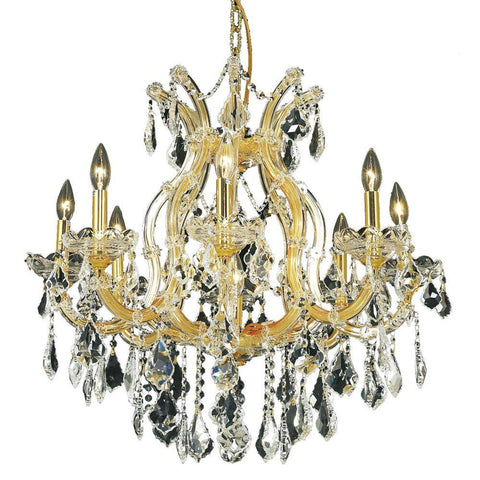 Elegant Lighting Maria Theresa 9 light Gold Chandelier Clear Royal Cut Crystal
