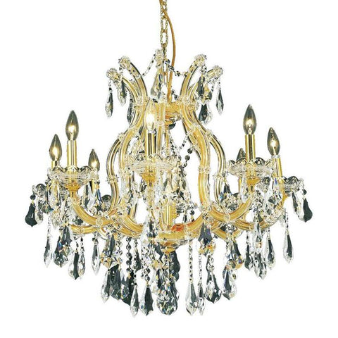Elegant Lighting Maria Theresa 9 light Gold Chandelier Clear Swarovski Elements Crystal