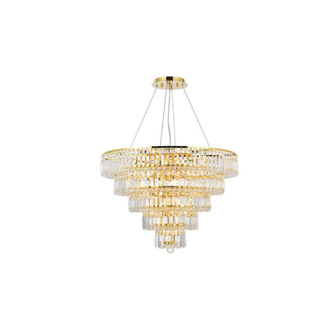 Elegant Lighting Maxime 17 light Gold Chandelier Clear Swarovski Elements Crystal