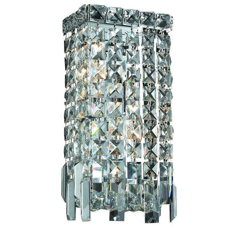 Elegant Lighting Maxime 2 light Chrome Wall Sconce Clear Royal Cut Crystal