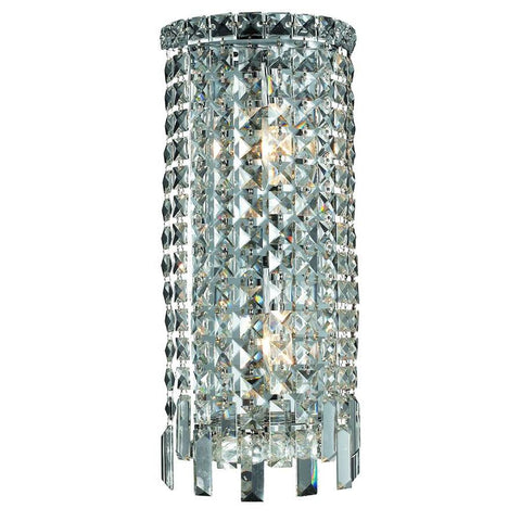 Elegant Lighting Maxime 2 light Chrome Wall Sconce Clear Swarovski Elements Crystal