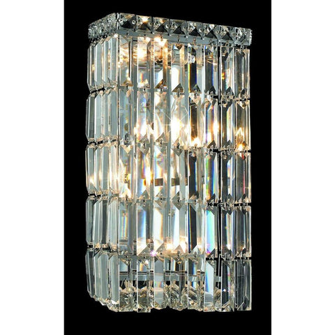 Elegant Lighting Maxime 4 light Chrome Wall Sconce Clear Swarovski Elements Crystal