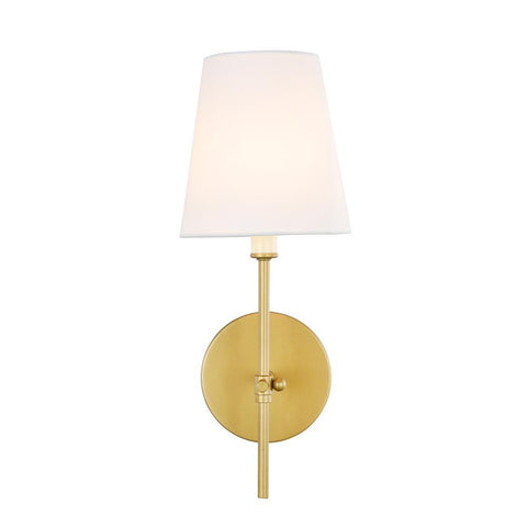 Elegant Lighting Mel 1 light Brass and White shade wall sconce