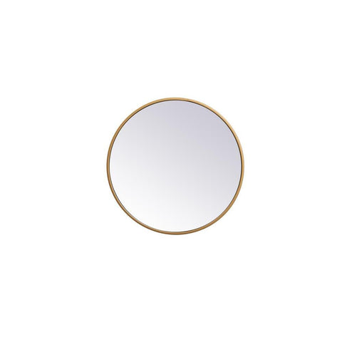Elegant Lighting Metal frame round mirror 18 inch in Brass