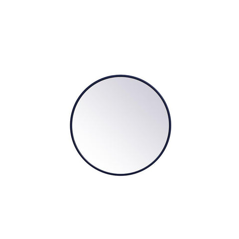 Elegant Lighting Metal frame round mirror 21 inch in Blue
