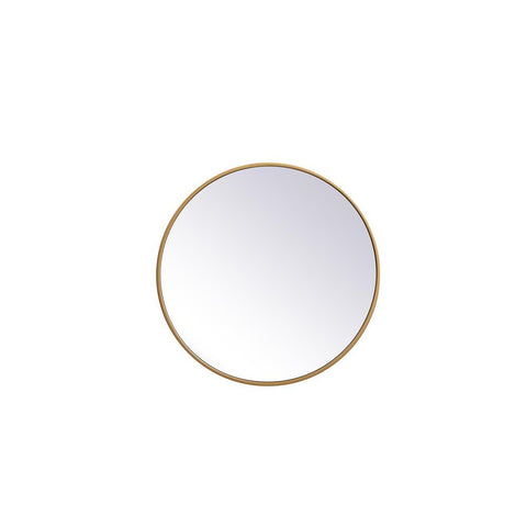 Elegant Lighting Metal frame round mirror 21 inch in Brass