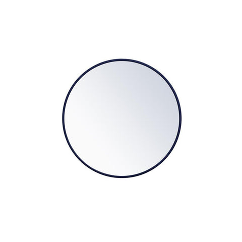 Elegant Lighting Metal frame round mirror 24 inch Blue
