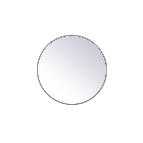Elegant Lighting Metal frame round mirror 24 inch Grey