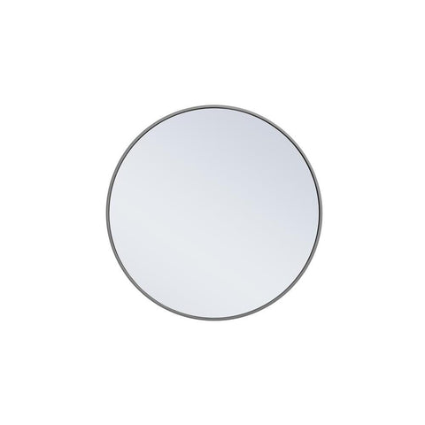 Elegant Lighting Metal frame round mirror 28 inch Grey