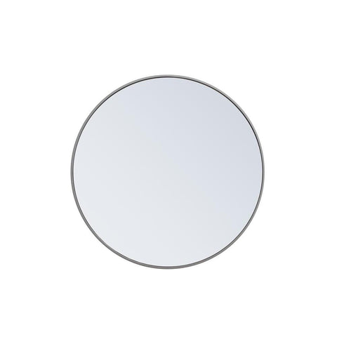 Elegant Lighting Metal frame round mirror 32 inch Grey