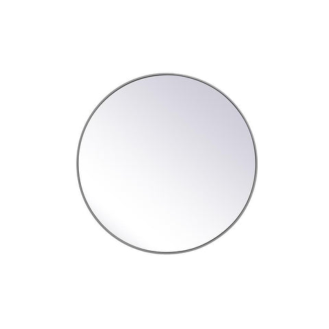 Elegant Lighting Metal frame round mirror 36 inch Grey