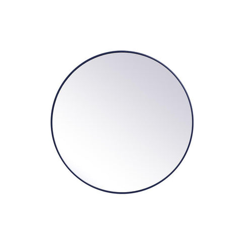 Elegant Lighting Metal frame round mirror 39 inch in Blue